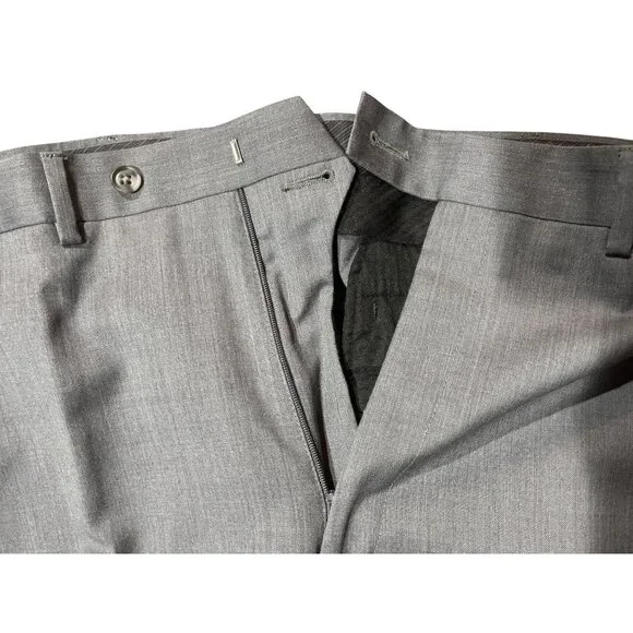 Calvin Klein Mens Gray 2-Piece Suit 46L Jacket & Pants 100% Wool Classic Fit - Picture 12 of 16